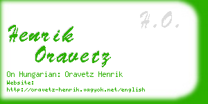 henrik oravetz business card